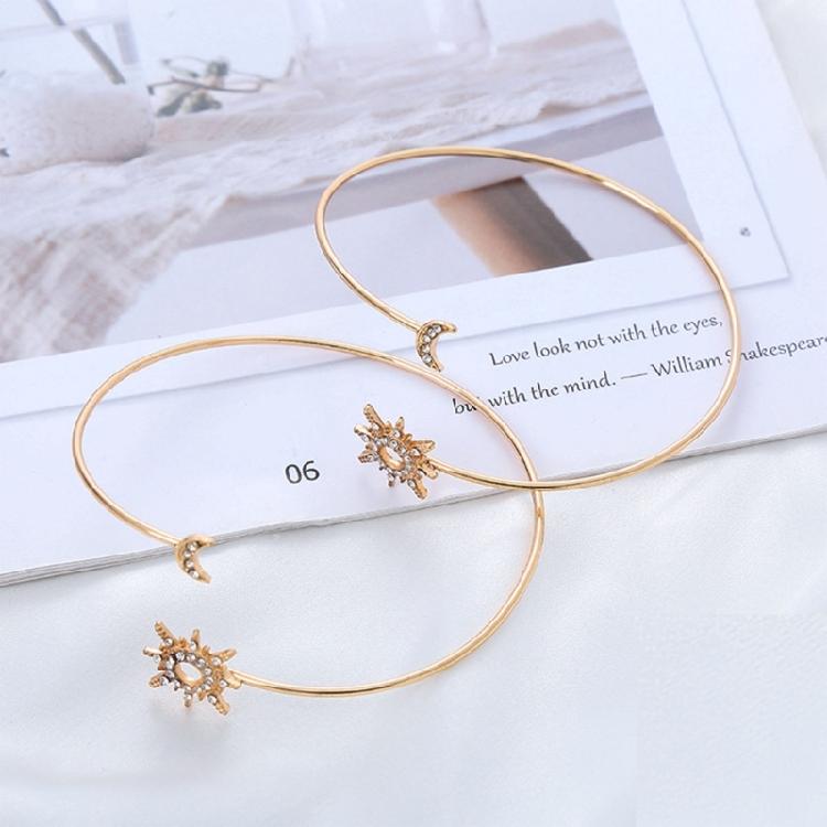 Arm Cuff Rhinestones Delicate Golden/Silver Armlet Armband Adjustable Bangle