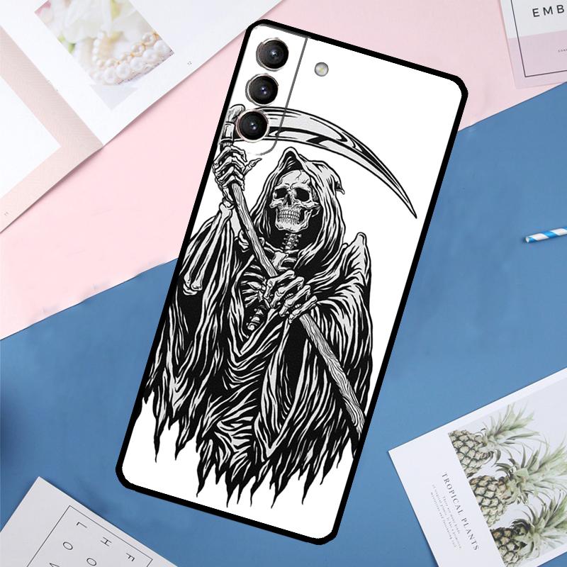 Death Grim Reaper Skull Case For Samsung Galaxy S25 Ultra S24 S23 S22 S21 Ultra S9 S10 Plus S23 FE S25 FE Back Cover