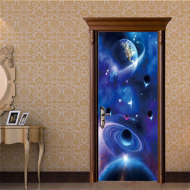 Spray Pattern DIY Door Wall Stickers Home Decor Living Room Children Room Porch Removable Waterproof Self-adhesive Wall Paster