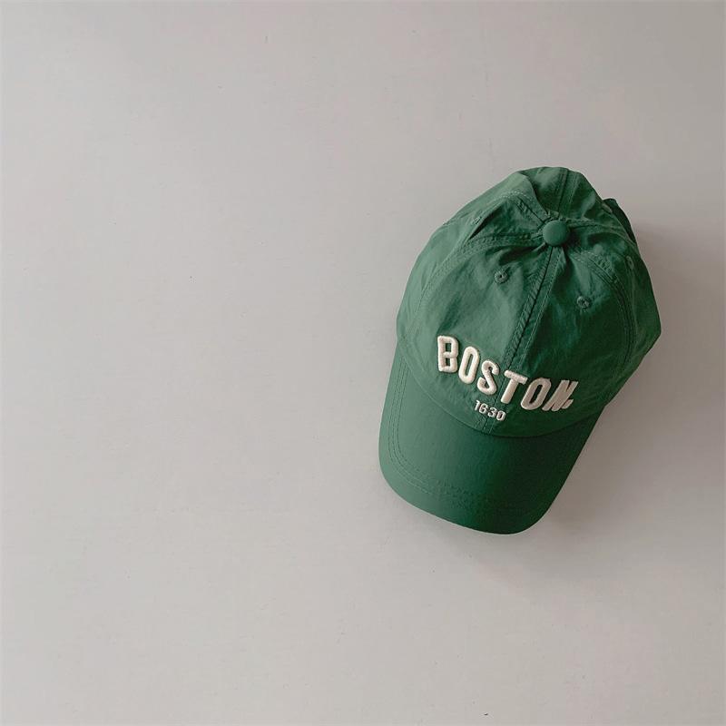 

Бейсболка с вышитыми буквами для малышей, летняя, быстросохнущая, дышащая, для мальчиков и девочек, кепка с козырьком, регулируемая, для детей, солнцезащитные шляпы зелёный