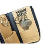 Baggy Port Key Case, Indigo-Dyed Leather with Straight Embossed Pattern, Men's, Women's, Unisex, Key Ring, ZYS-293 (Dark Blue)