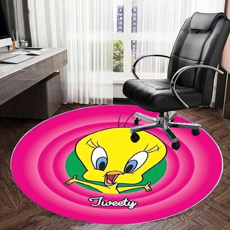 1pc Tweety Bird Round Carpet, Made of Polyester,Perfect for Decorating Office Chairs, Living Rooms Fplt136