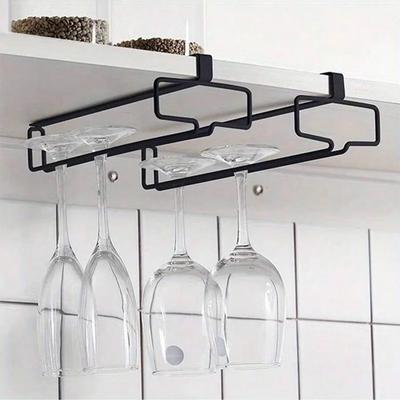 Cabinet Hanging Metal Wine Glass Rack Cabinet Stemware Holder Racks for Cup Storage RackGlass Holder Outdoor Wine Glass Rack