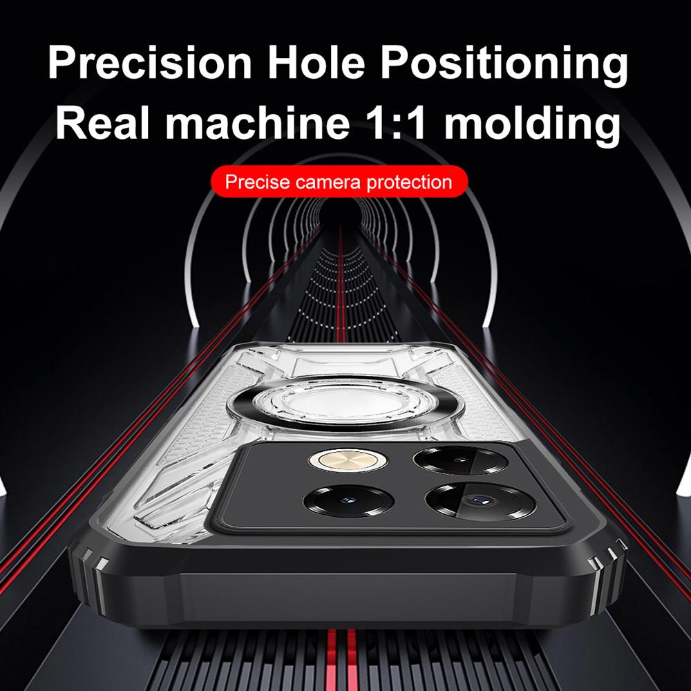 KEYSION Transparent Magnetic Case for Redmi Note 13 Pro 4G 13 Pro+5G Shockproof Phone Back Cover for Xiaomi POCO X6 5G M6 Pro 4G