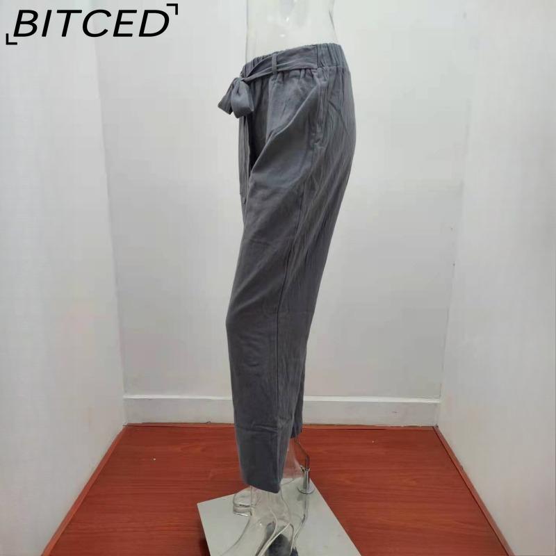 BITCED Dámské módní ležérní jednobarevné kalhoty a capris