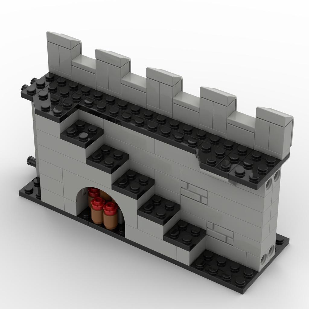 Medieval City Block Building Set - Interlocking Tower and Wall Scene Assembly