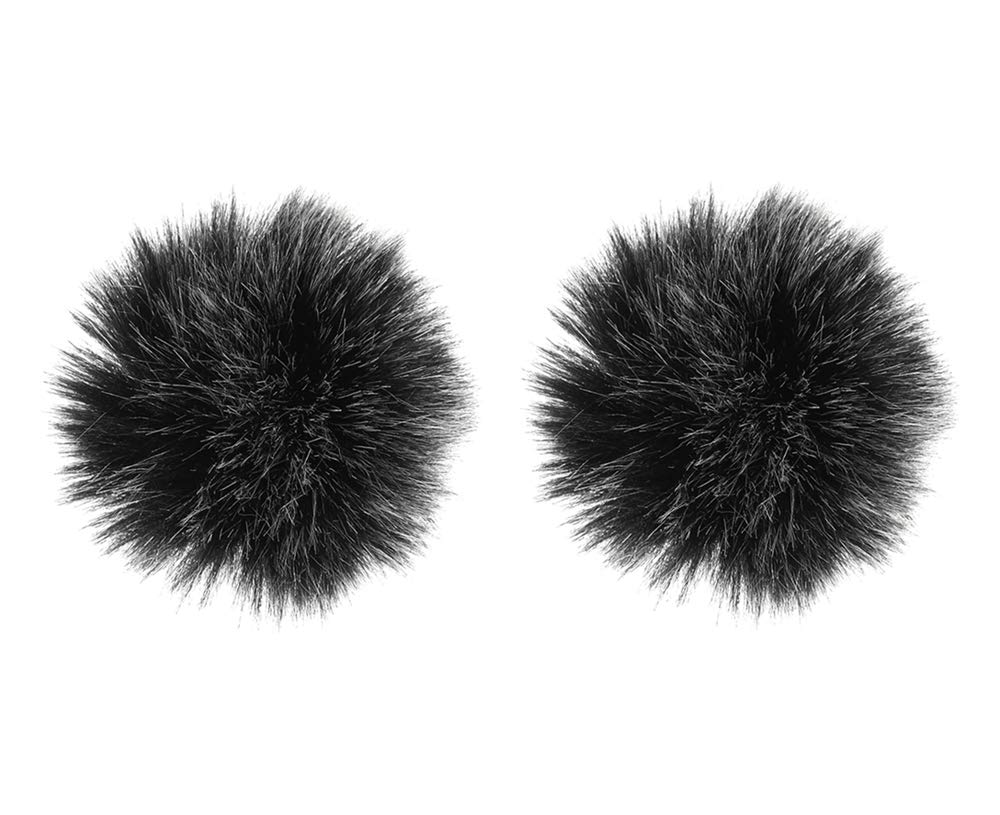

[2 pieces] Lapel microphone windscreen fur microphone microphone clip outdoor pin microphone windshield noise reduction 0.5cm black (size 3)