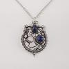 Natural Lapis Lazuli Gemstone 925 Sterling Silver Jewelry Chain Pendant 1.9" For Women CP-44-30