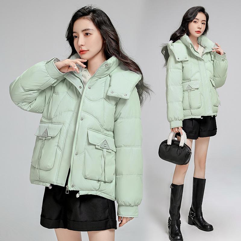 Short down cotton jackets, bread jackets, padded clothes, women's Korean loose autumn and winter jackets, thick padded jackets, new trends in 2025
