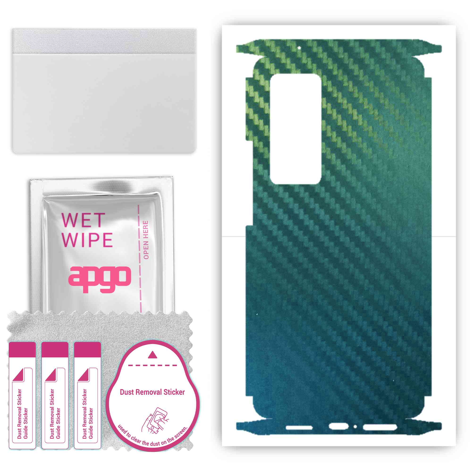 

apgo Protective Skin Sticker for the back+sides compatible with Vivo X60 Pro 5G, Full Wrap Film, Foil, Vinyl - Pattern Carbon Chameleon CAKA1