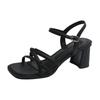 French beautiful sandals women's outer wear 2025 summer new one-word with high-end skirt summer Roman shoes