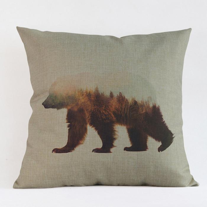 Animal Landscape Special Design Style Throw Pillow Case Rabbit Wolf Dog Elk Home Decor Living Room Sofa Cushion Cover Cojines