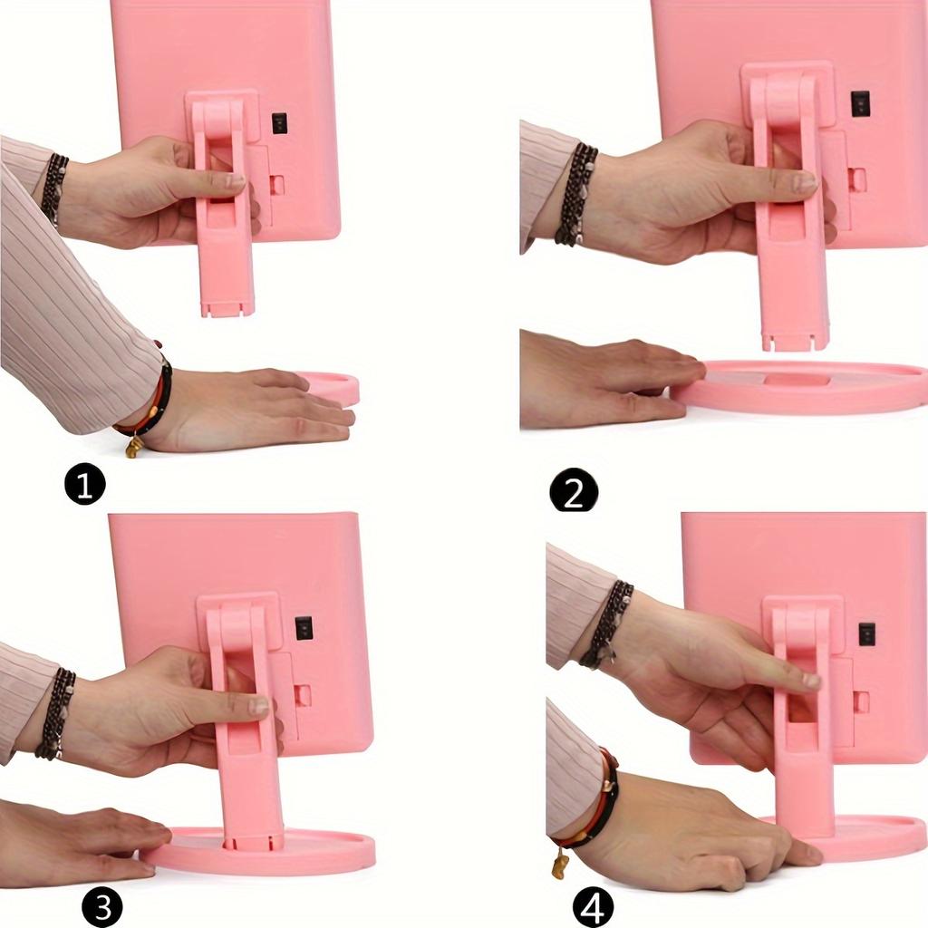 1PC lamp cosmetic mirror, square battery cosmetic mirror, touch-screen cosmetic mirror, sequined dormitory home perfect choice.