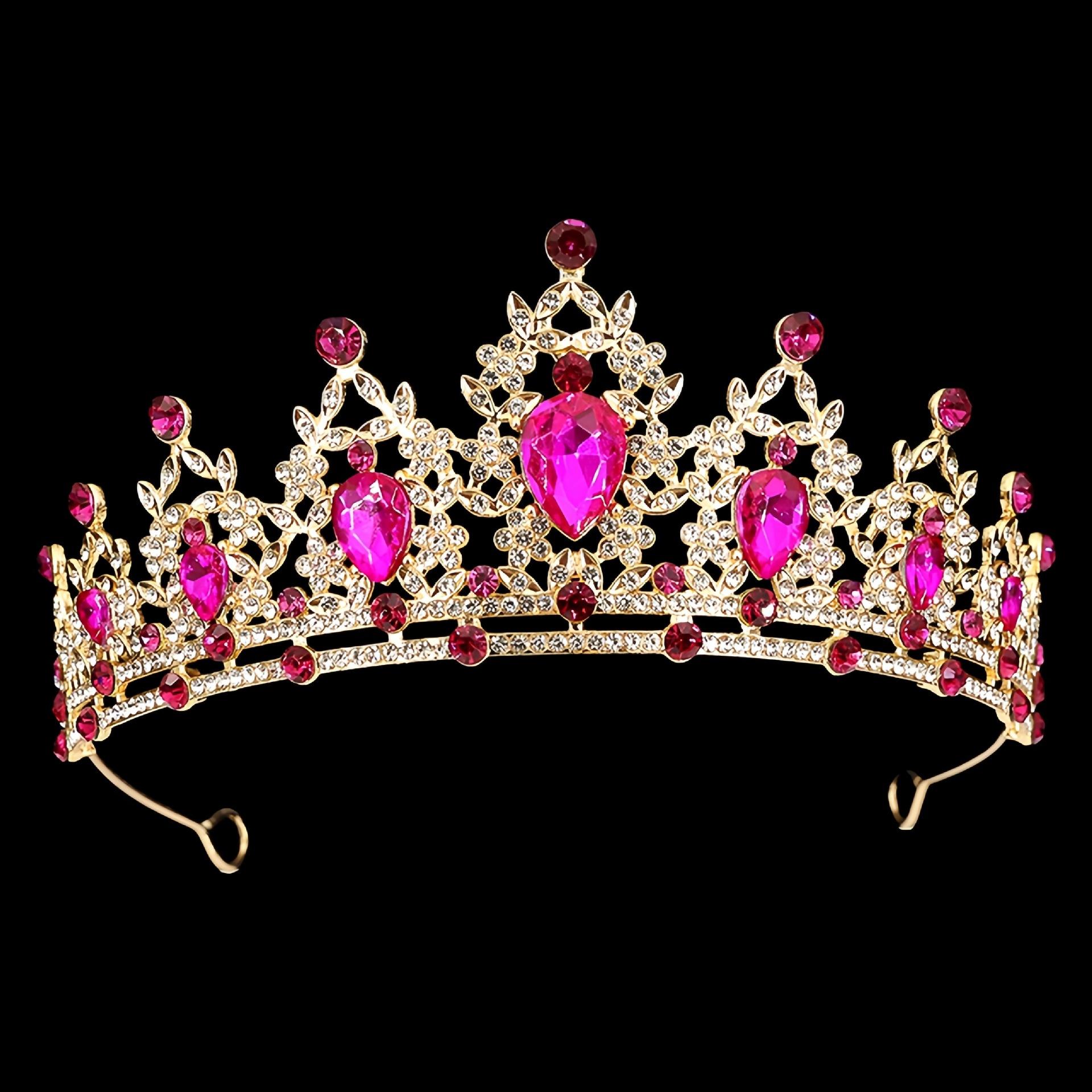 

Корона невесты Красочная стразовая повязка на голову Барочная сплавная корона Аксессуары для свадебного платья и вечернего платья Украшения для волос Разноцветные бриллианты