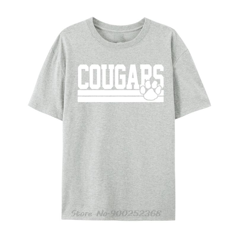 

Cougars School Spirit Europe Tshirt Men Summer Cotton Tshirt Fitness Tees Tops Oversized Streetwear Casual Fitness T Shirt S