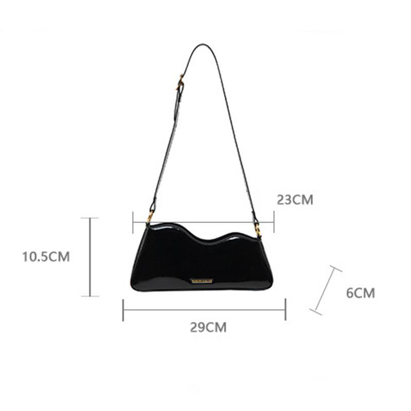 Women Shoulder Bags Fashion Patent Leather Burgundy Underarm Bag French Designer Lady Commuting Crossbody Handbags