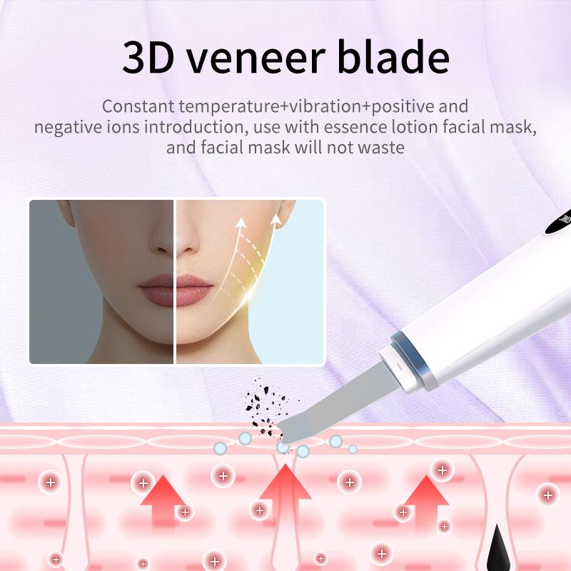 New Ultrasonic Skin Scrubber Facial Deep Cleansing Blackhead Remove Ultrasonic Cleansing Cavitation Peeling Shovel Skin Scrubber