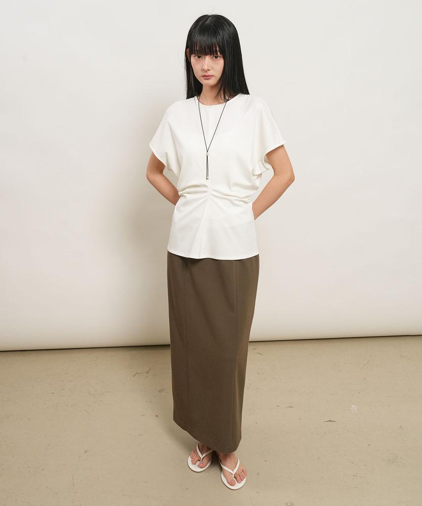 GENERALIDEA Back Point Draped T-Shirt [Off White] / Gf2Lts524