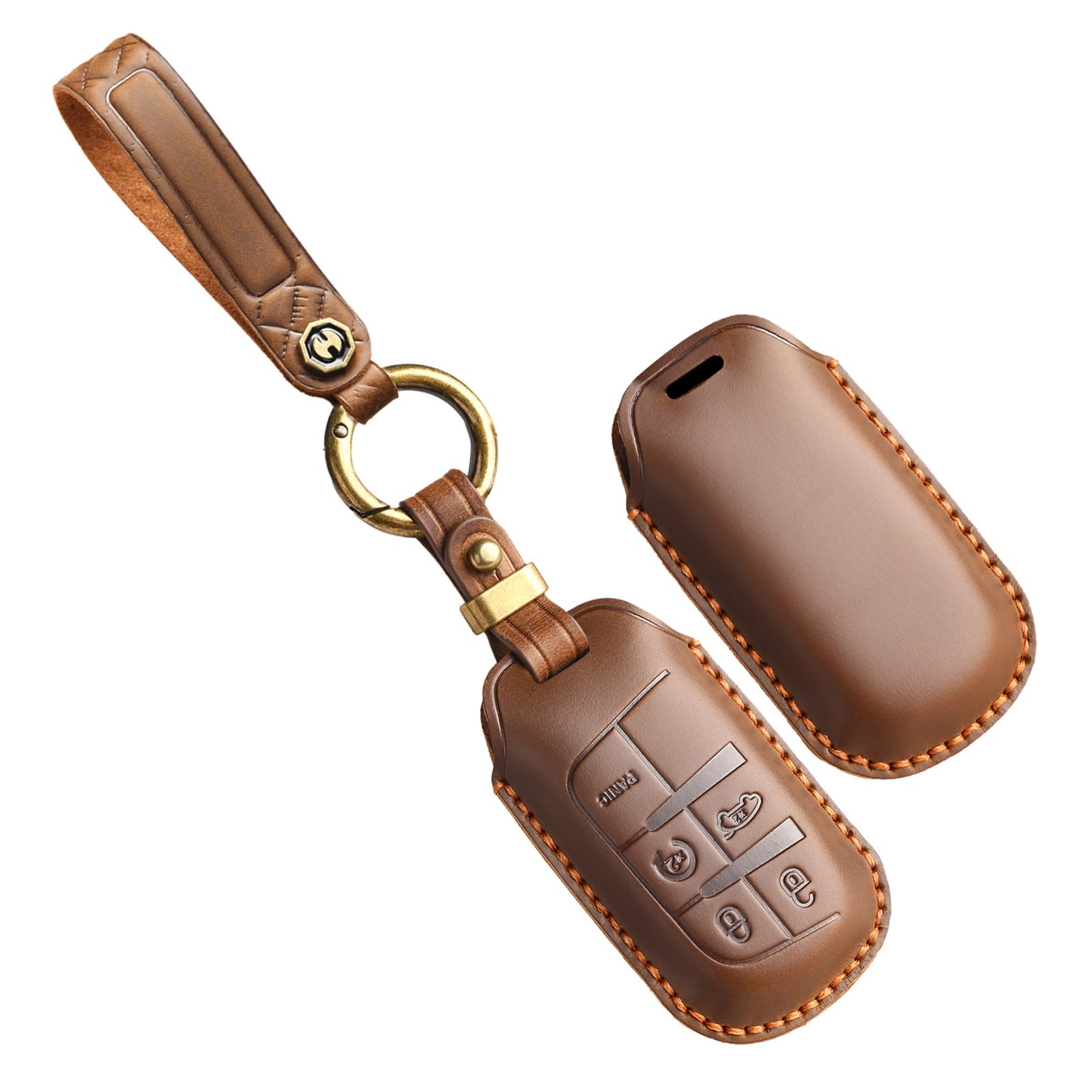 [TECART] Jeep Exclusive Key Case Jeep Chrysler 300 Key Cover коричневый