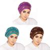 Casual Polyester Knit Headscarf Hat With Embroidered Braid For Autumn Wear