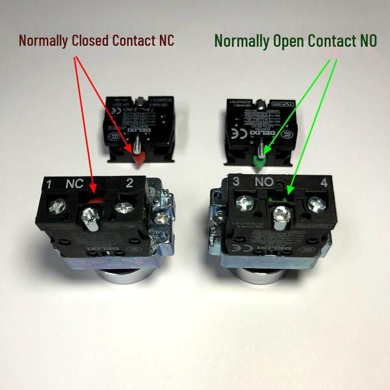 DELIXI LAY5S-BA Flat Button Switch: Self-Reset Red (BA45), Green, Yellow Metal Button (BA35)
