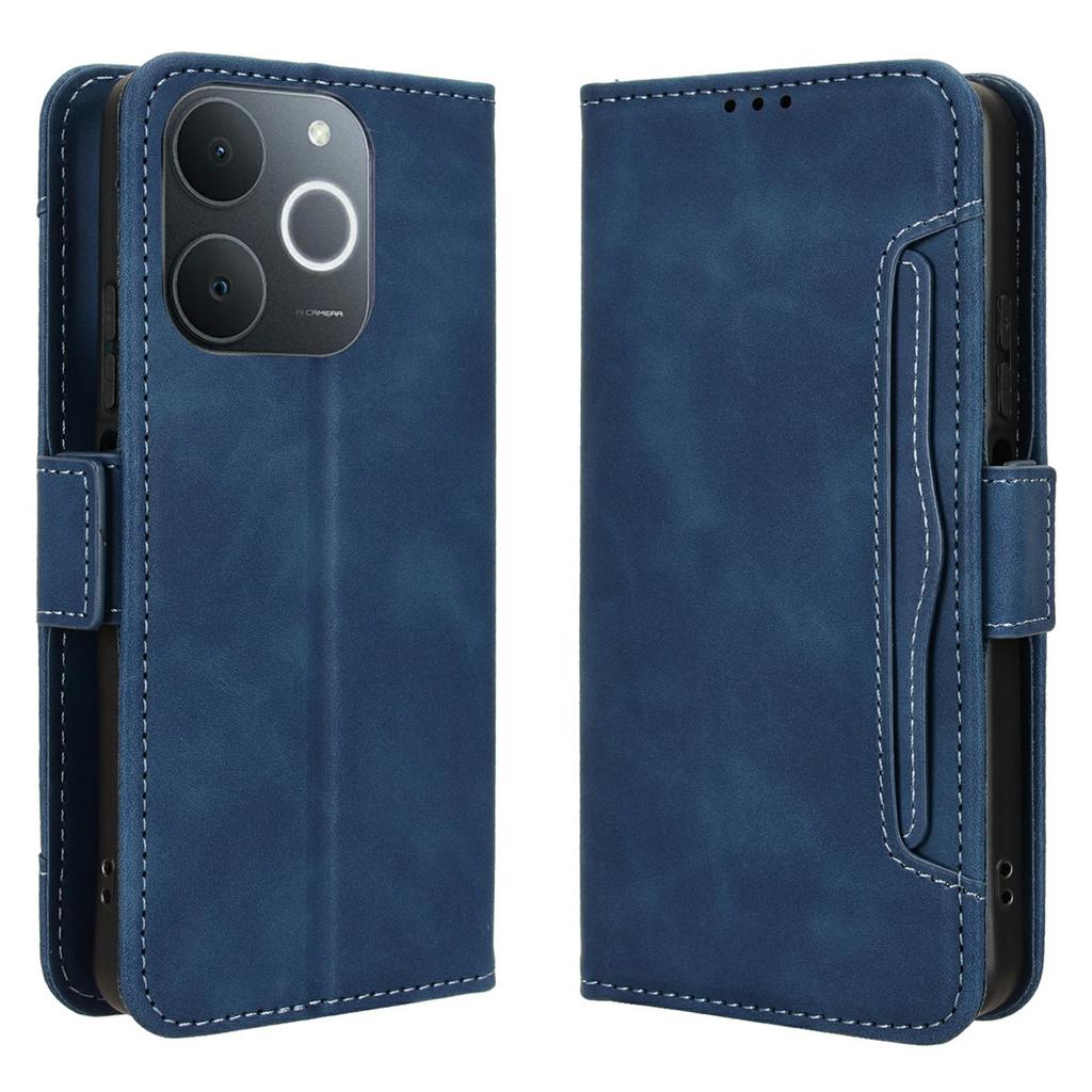 Leather Case for Realme Note 70T 4G/Narzo 80 Lite 4G/Realme C71 4G (India) Phone Wallet Cover with Multiple Card Slots - Red
