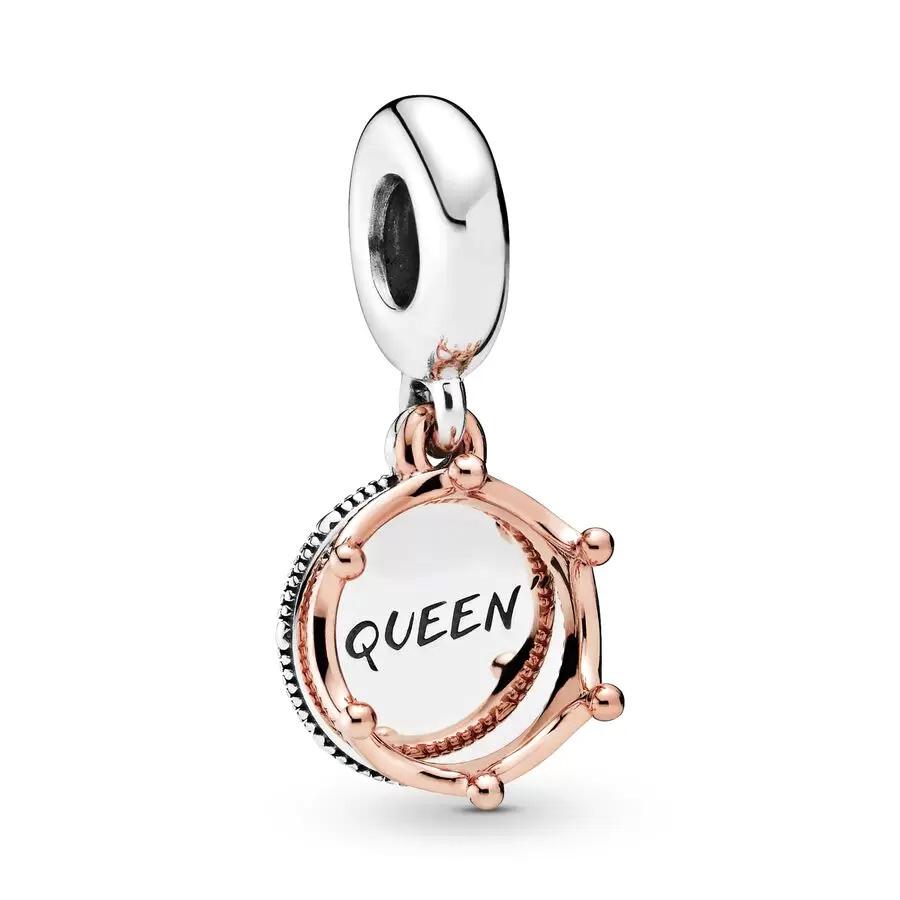  Queen Crown Charm Bead for DIY Jewelry Silver Bracelet Necklace Gift Kids Toy