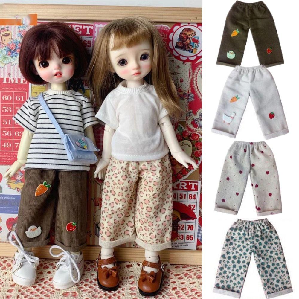 

Cute Striped Pants Handmade Wide Leg Pants Leopard Print Clothes for 1/6 BJD 30cm Dolls 8