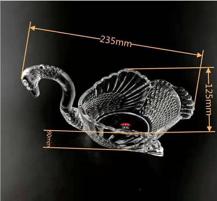 New High Beauty Fruit Tray Family Living Room Tea Table Crystal Glass Dim Sum Tray Candy Snack Tray Table Top Decoration Tray