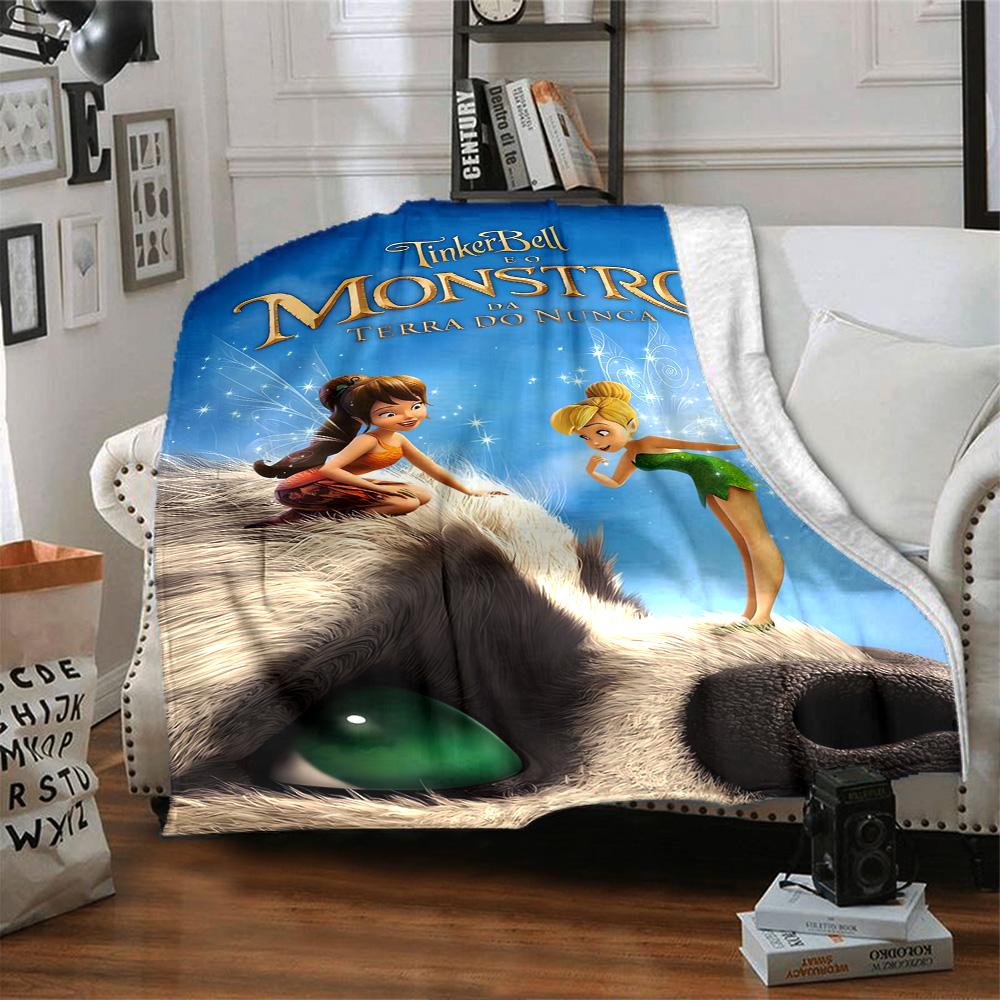 Tinker Bell Great Fairy Rescue Flannel Blanket Super Soft Warm Cozy Blanket For Sofa Bed Office Travel Allseason Home Decor Gift