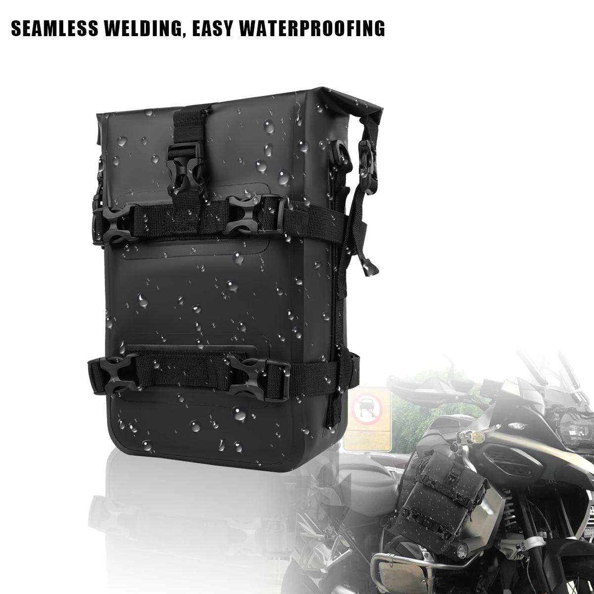

8L/10L/20L/30L Motorcycle Tail Bags Motor Travel Luggage Waterproof Motorbike Rear Rack Trunk Storage Bags Black Crash Bar Bag
