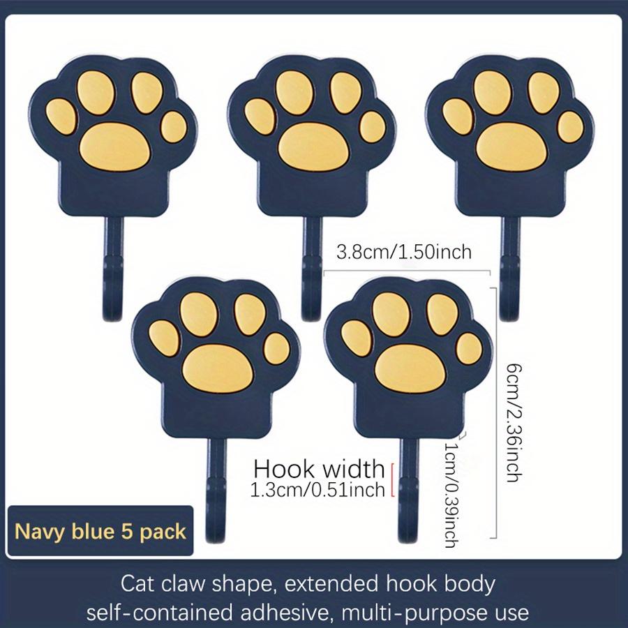 5PCS Cute Cat Claw Adhesive Hooks, Strong Self-adhesive, Wall-friendly No Damage, Great for Keys and Small Items In Bathroom, Dorm and Home.