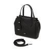 Daks Black Leather Tote Bag With Logo Dcba6f376bk