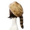 Faux Fur Hat with Raccoon Tail – Warm and Fluffy European & American Style Autumn/Winter Ear Protection for Women.