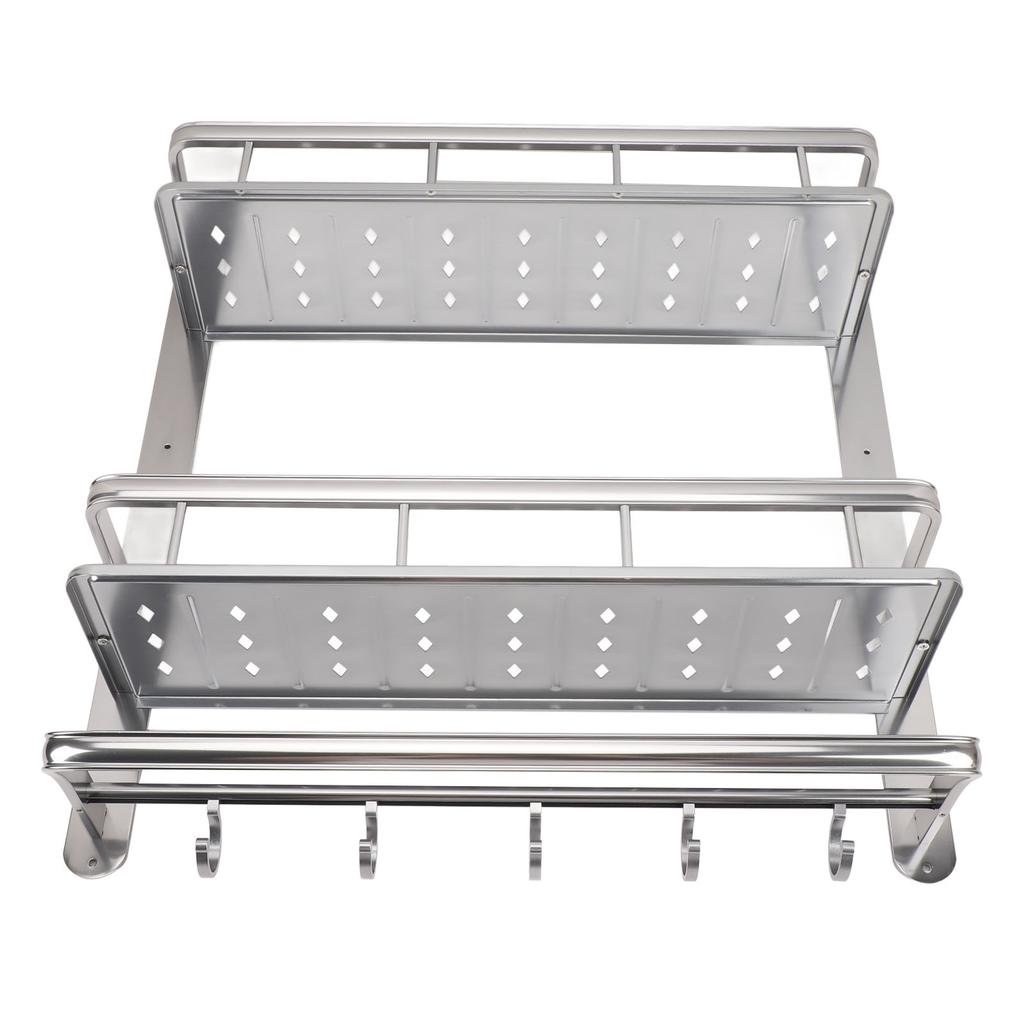 Shower Caddy Organizer Stainless Steel Wall Mounted Bathroom Shelf Rack with Towel Bar for Bathroom
