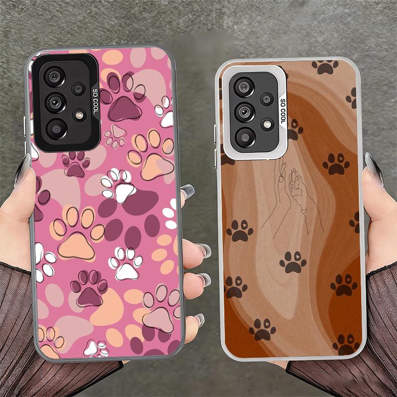 Hundefußabdruck Pfote Niedliches Muster Stoßfeste Handyhülle für Samsung A17 A16 A15 A14 A37 A57 A36 A56 A26 A35 A55 A25 A34 A54 A24 A13