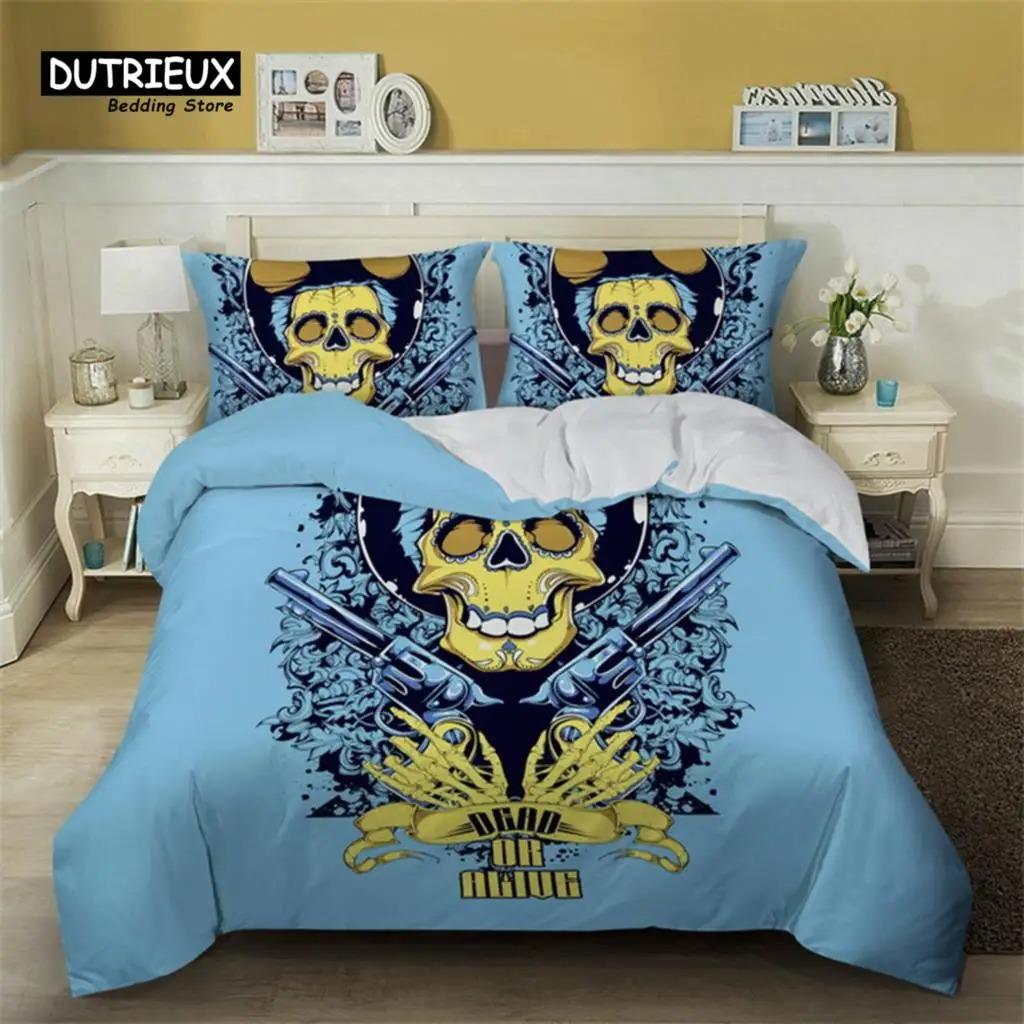 Vintage Duvet Cover Set Microfiber Rodeo Cowboy Riding Bull Wooden Old Sign Western Style Wilderness At Sunset Image Bedding Set