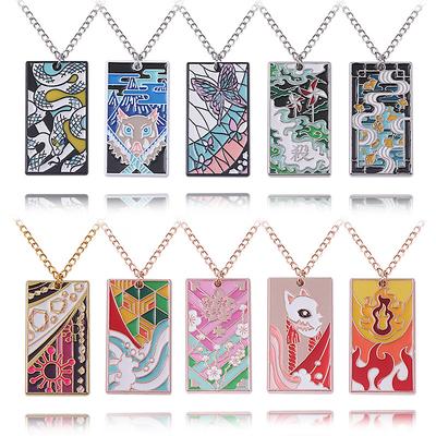 Japanese Anime Peripheral Ghost Slayer Blade Ghost Slayer Team Nine Pillar Necklace Tomioka Yoshitomo Butterfly Ninja Metal Pendant Pendant
