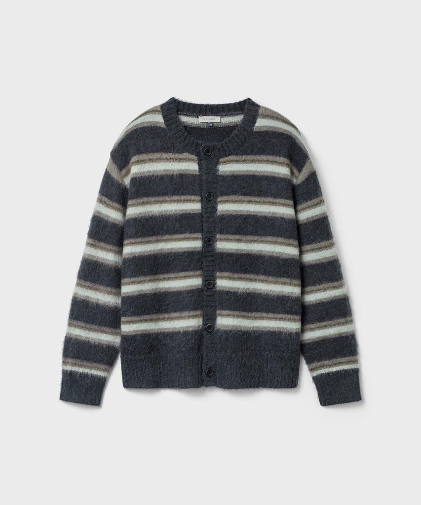 Belier Brushed Tom Cardigan - Multi Navy