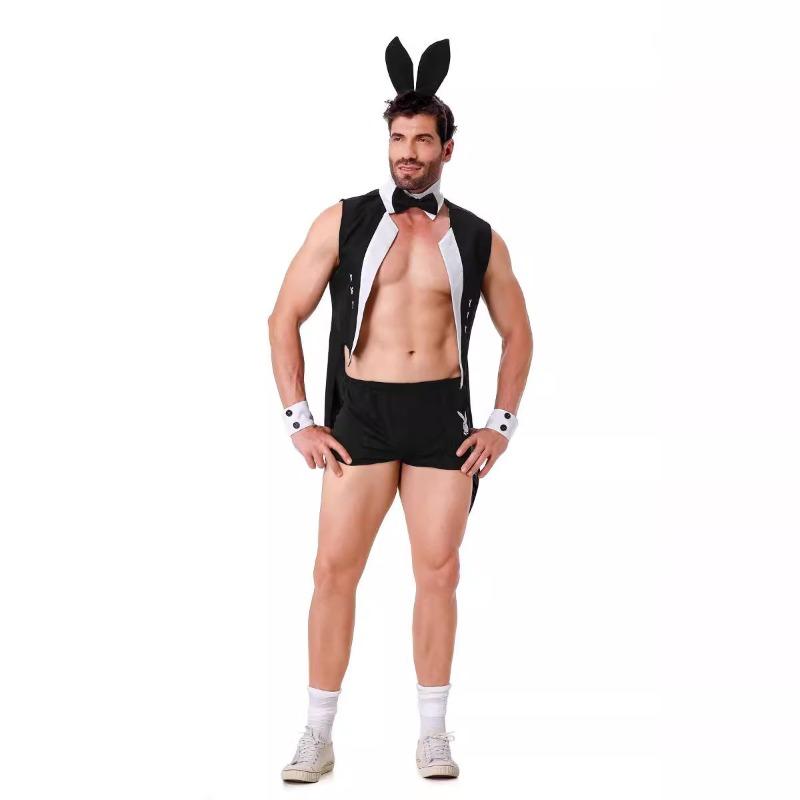 Halloween, new, men's sex uniform, bar maid rabbit dress up, costume suit