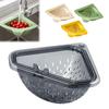 2 Peças Peneira Magnética Triangular para Ralo de Pia, Filtro de Resíduos de Alimentos para Cozinha com Fundo de Rosca, Suporte de Esponja à Prova de Ferrugem, Organizador de Canto de Pia, Casa