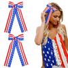 Versatile Independence Day Bow Hair Clips - American Flag Design