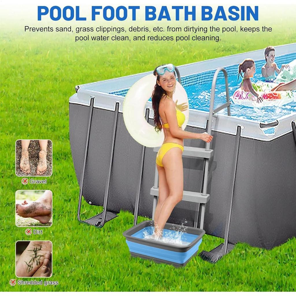 Skládací bazénová lázeň na nohy Přenosný umyvadlo na nohy Spa bazén Pláž Kempování Kbelík na mytí nohou Vana pro koupání domácích mazlíčků