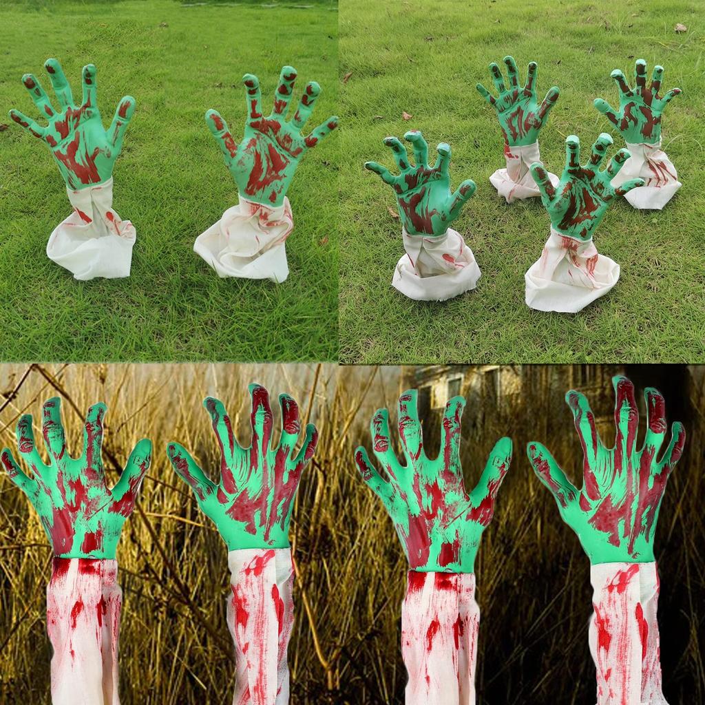 Halloweenské dekorace s kůly, Strašidelné ruce, Kůly, Kůly na Halloween, Patio, Zahrada, Venkovní hřbitovní scény