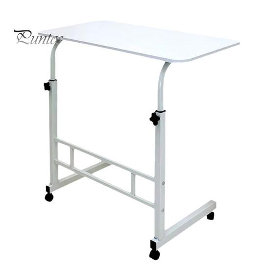 Height Adjustable Bedside Table with Wheels Portable Overbed TV Tray Table Movable Hospital Home Couch Side Standing Laptop Computer Desk