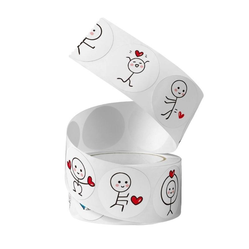 Valentine's Day Heart Figure Stickers Decorative Stickers Labels for Anniversaries Wedding (500Pcs/Roll) Gifts top sale