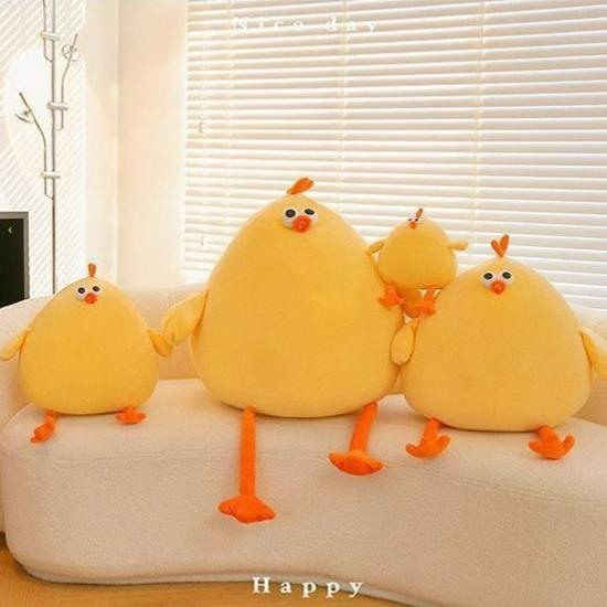 Large Cute Plush Doll Pillow - Yellow Chicken Design, Perfect Birthday Gift for Boys & Girls