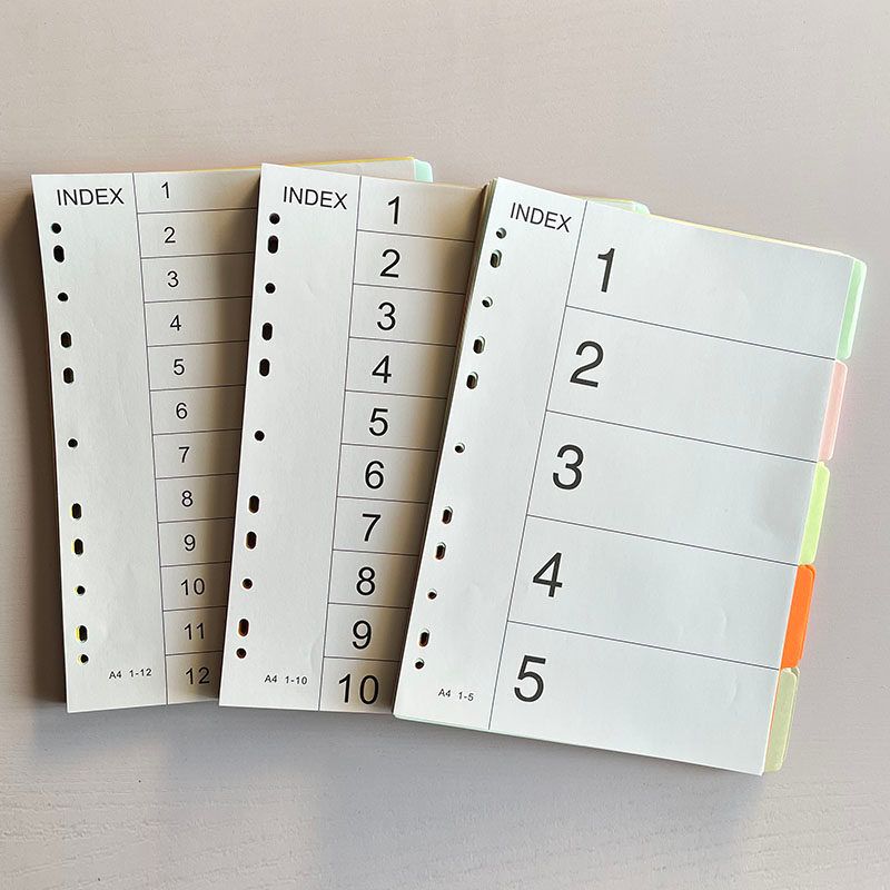 Paper Color Isolation Paper Punch File Folder Inner Page Paper Ear Wrapping Paper Lever Arch File Paper File Index Loose-Leaf Pp12 Color Page Paper