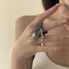 Hip Hop Multi-Layer Ring Black Chain Cross Fringe Pendant Ring Unisex Men Women Fashion Trend Punk Jewelry Accessories