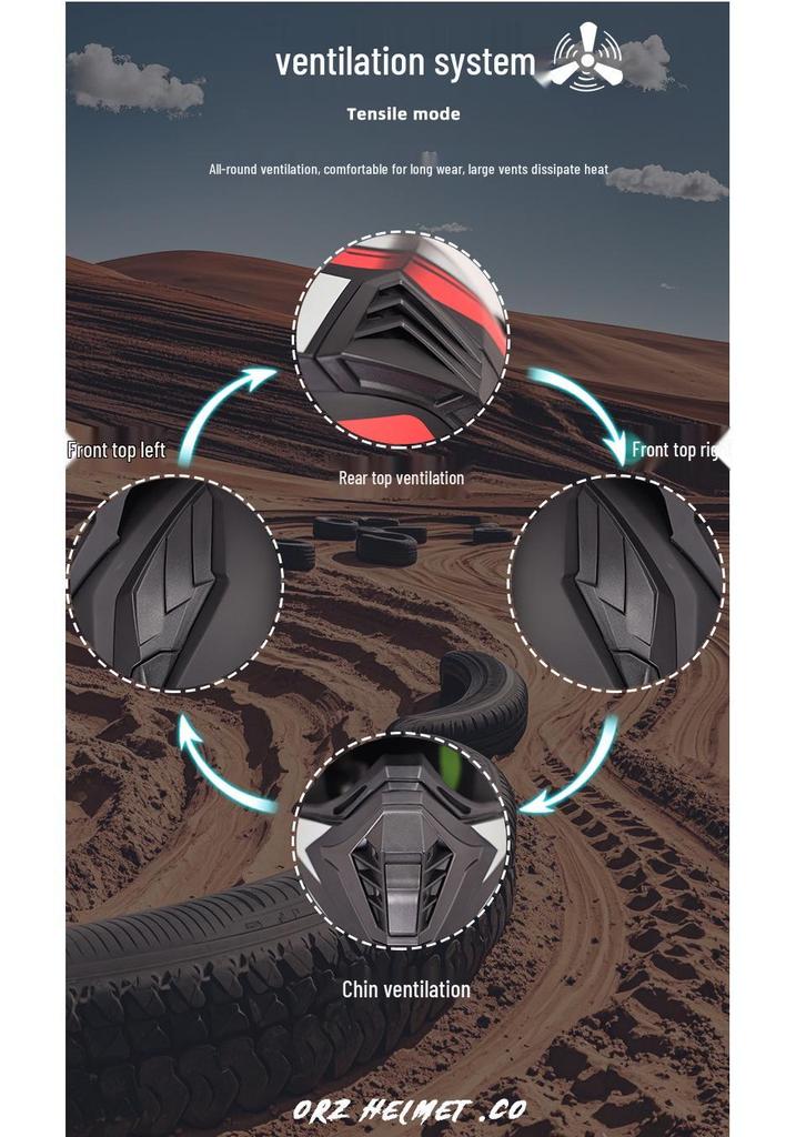 Unisex Motorcycle Rally Helmet with Single Visor for Road and Off-Road Long Distance Travel